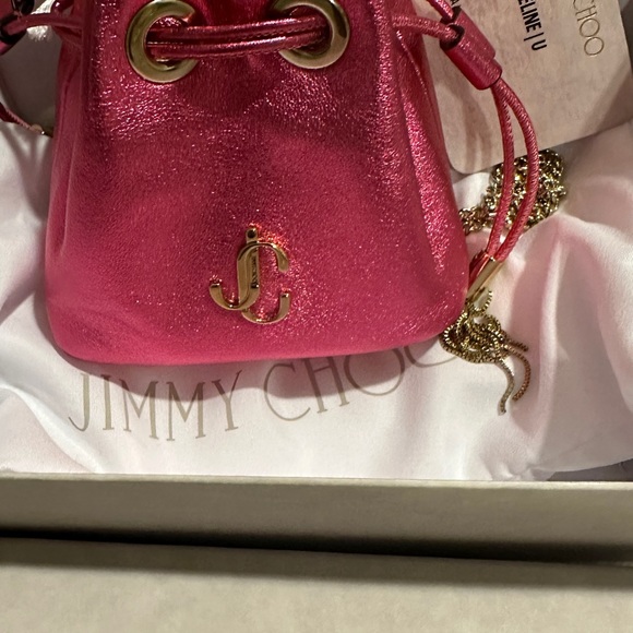 JIMMY CHOO METALLIC NAPPA LEATHER MINI BAG NEW - Picture 3 of 4